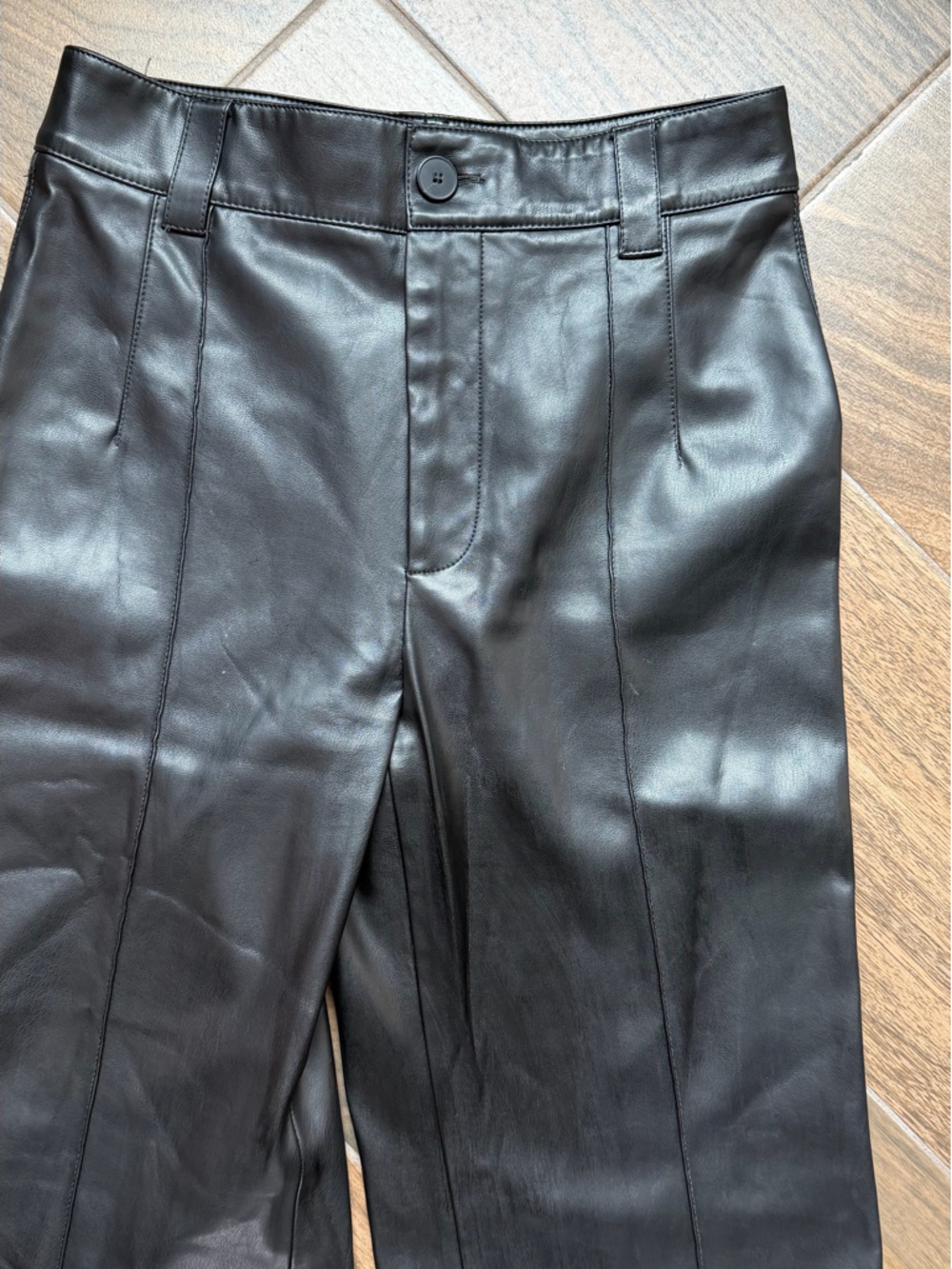 Faux Leather Zara High Rise Straight Pants - Picture 2 of 6